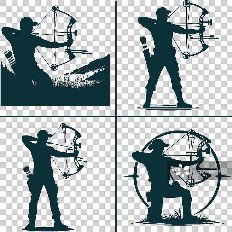 有趣的弓箭狩猎剪影文件狩猎季图片素材