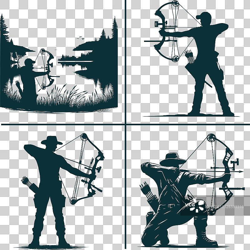 有趣的弓箭狩猎剪影文件狩猎季图片素材