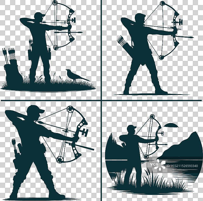 有趣的弓箭狩猎剪影文件狩猎季图片素材