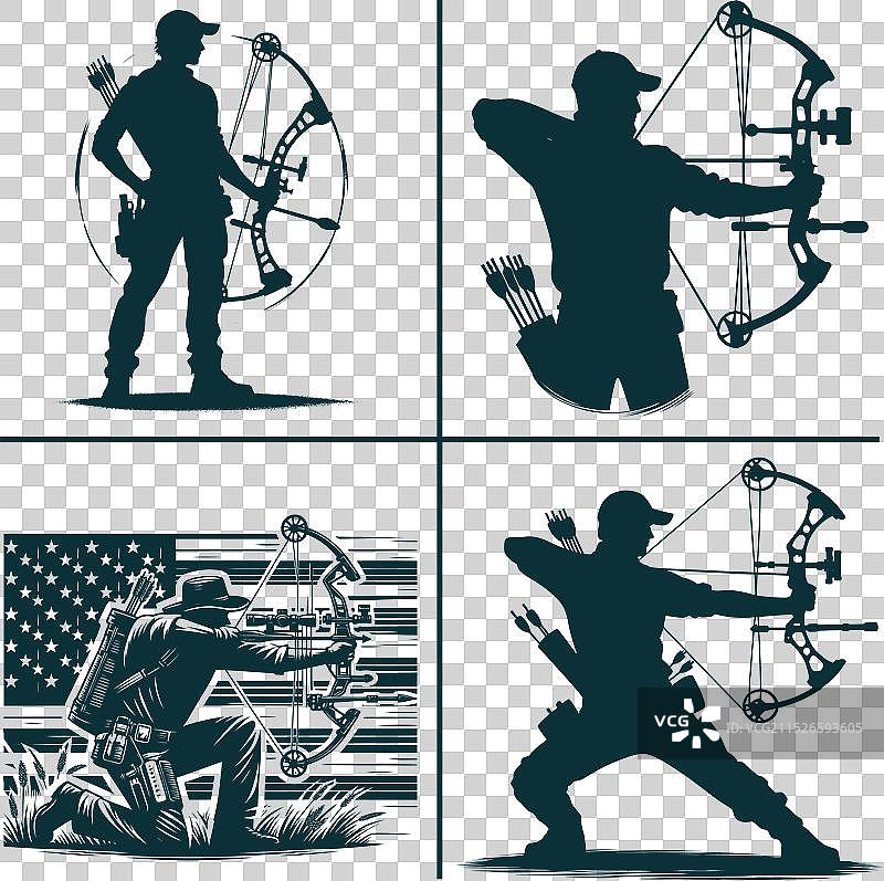 有趣的弓箭狩猎剪影文件狩猎季图片素材