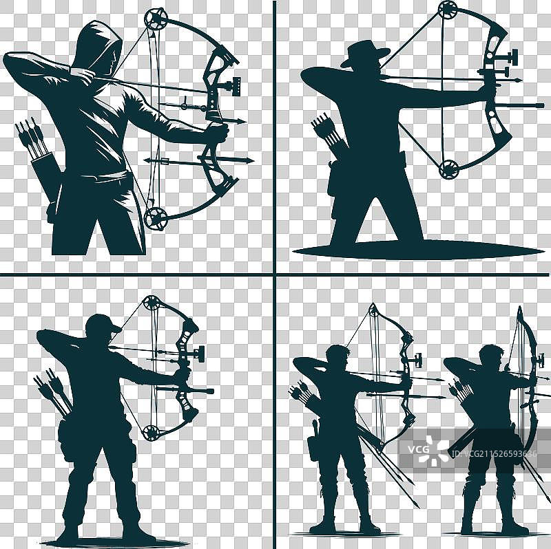 有趣的弓箭狩猎剪影文件狩猎季图片素材