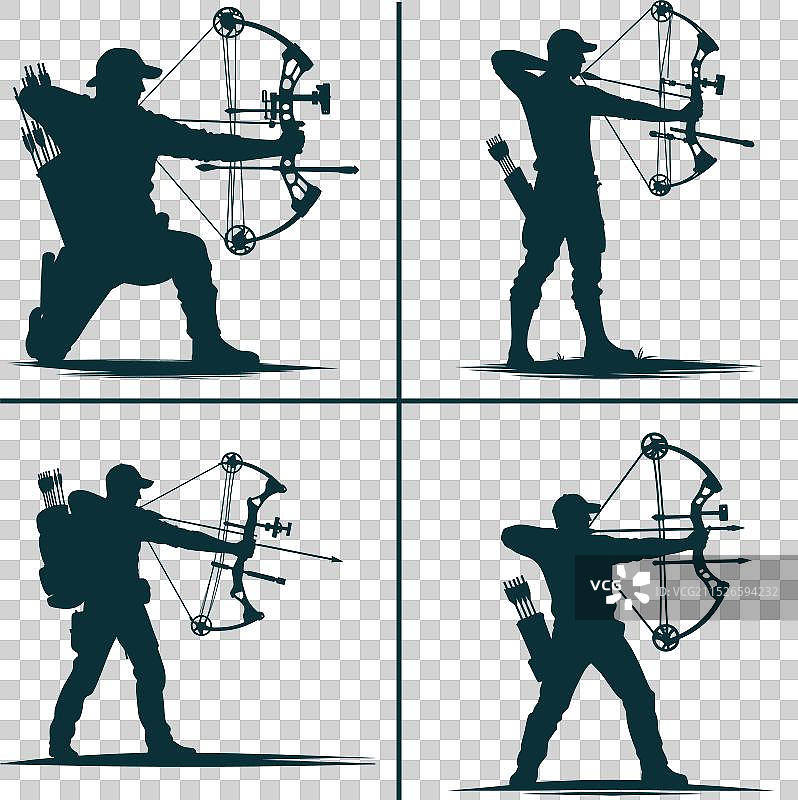 有趣的弓箭狩猎剪影文件狩猎季图片素材