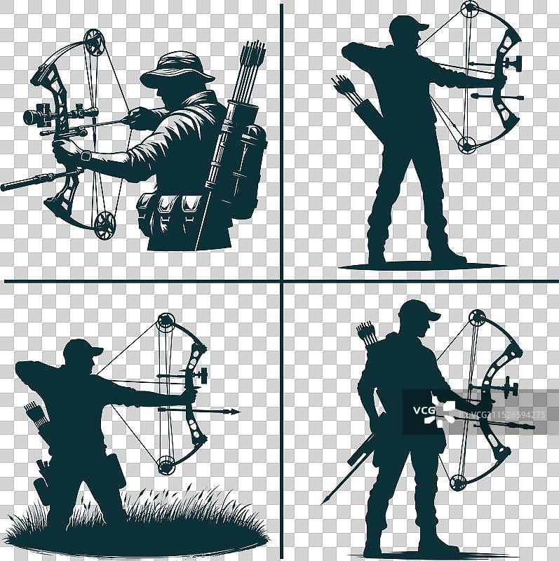 有趣的弓箭狩猎剪影文件狩猎季图片素材