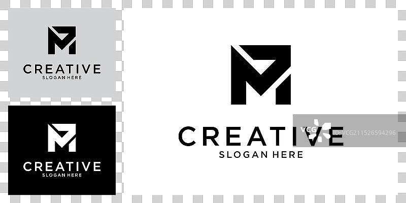 MP或PM首字母标志设计图片素材