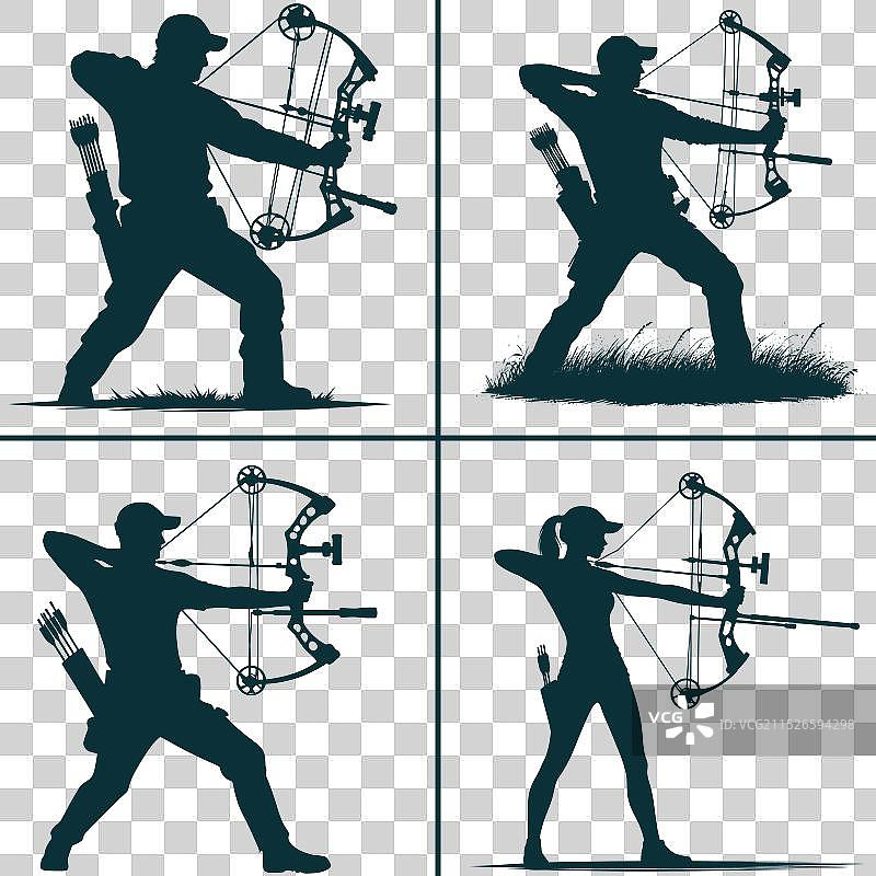 有趣的弓箭狩猎剪影文件狩猎季图片素材