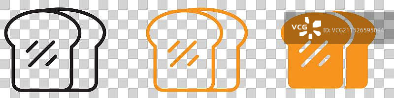 面包店和烹饪用新鲜面包片图标图片素材