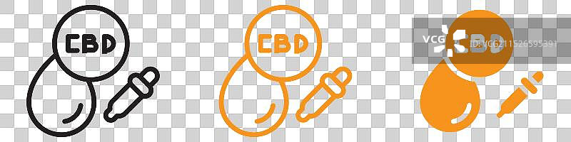 健康保健CBD油滴图标图片素材