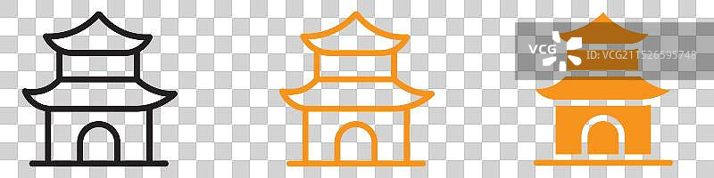 象征古代文化的中国寺庙图标图片素材