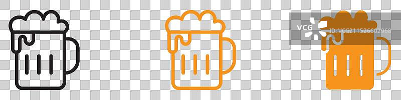 用于酿造和酒吧的啤酒杯图标图片素材