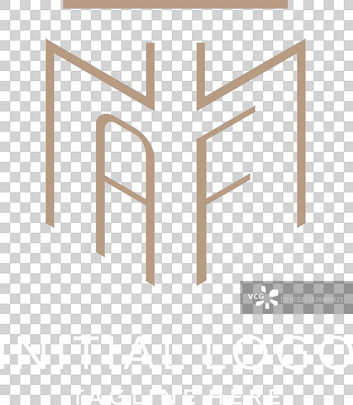 具有几何图案的奢华现代AF字母组合标志图片素材