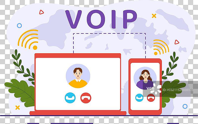 VOIP或互联网语音协议图片素材