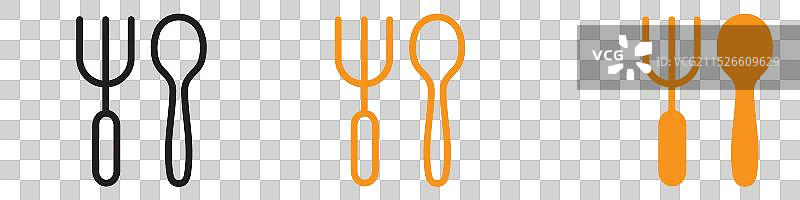 餐饮用勺子和叉子图标图片素材