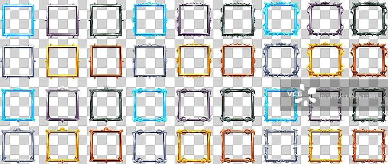 长方形头像边框和框架游戏素材图片素材
