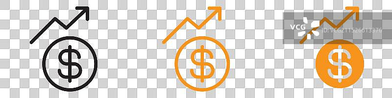 商业投资增长图标金融集图片素材