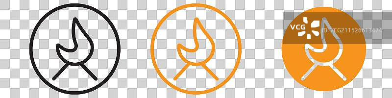 户外露营篝火图标合集图片素材