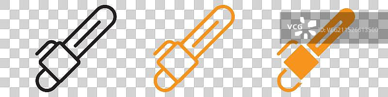 电锯伐木和切割工具图标集图片素材