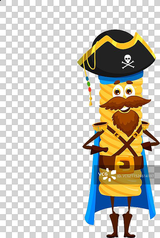 卡通意大利螺旋面海盗角色图片素材