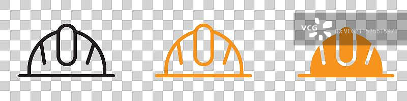建筑安全装备头盔图标集图片素材
