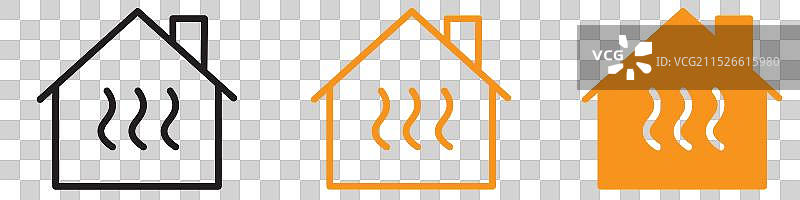 房屋供暖图标：暖通空调的家居舒适图片素材