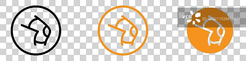 膝关节矫形器医疗支撑图标集图片素材