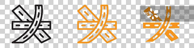 多层立交桥图标集，交通与道路图片素材
