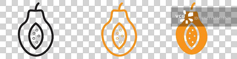 木瓜图标集热带水果图片素材