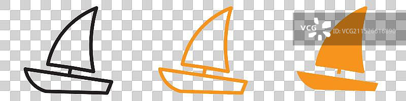 航海帆船图标集图片素材