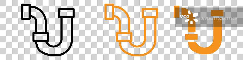 建筑管道水管图标集图片素材