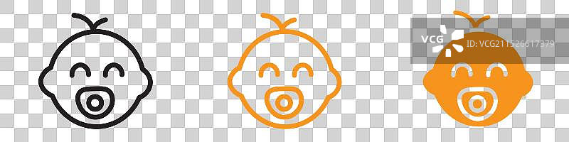 可爱的婴儿面部图标合集图片素材