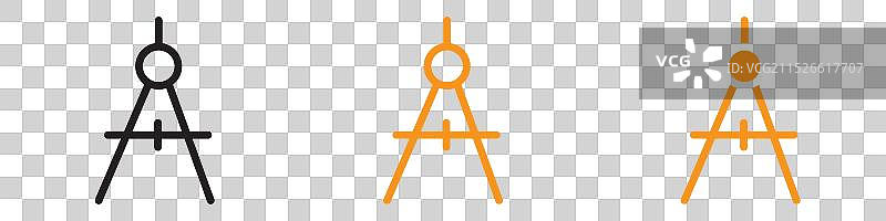 几何罗盘图标精准绘图图片素材