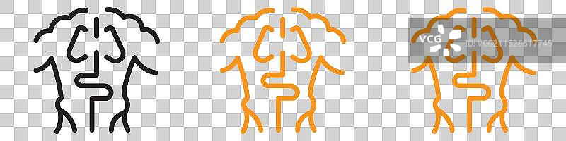 人体解剖医学教育图标集图片素材