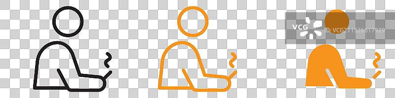 男人吸烟图标，健康风险图片素材