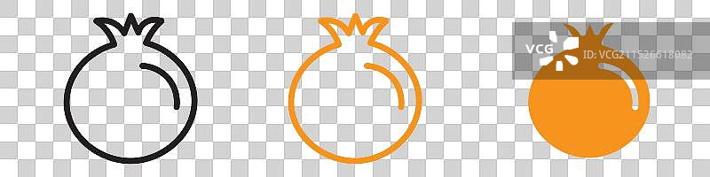 石榴图标集，适用于食品和健康图片素材