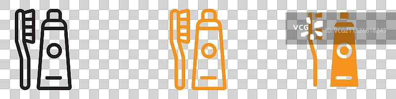 牙刷图标套装，口腔牙齿护理图片素材