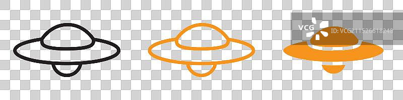 科幻外星飞船不明飞行物飞行图标合集图片素材