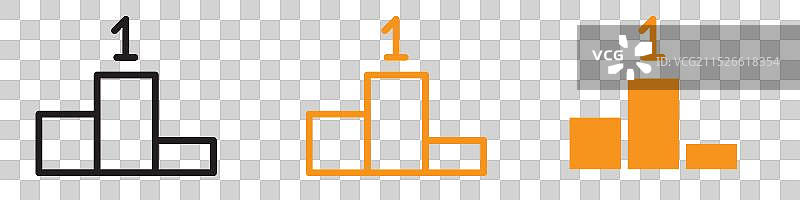 优胜演讲台图标集：胜利与成就图片素材