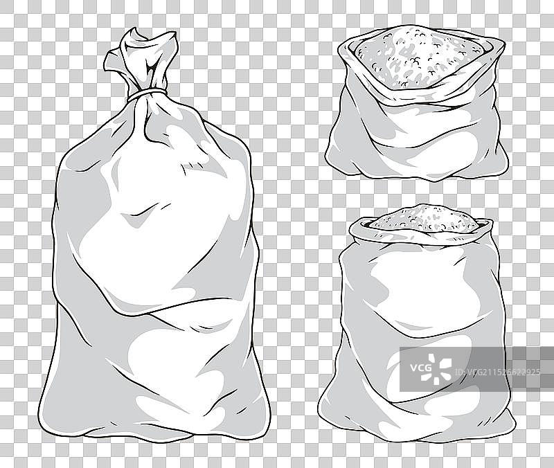 单色谷物袋套装贴纸图片素材