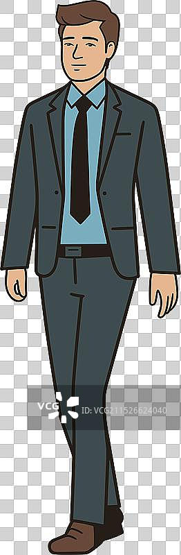 平静站立的西装革履的商人图片素材