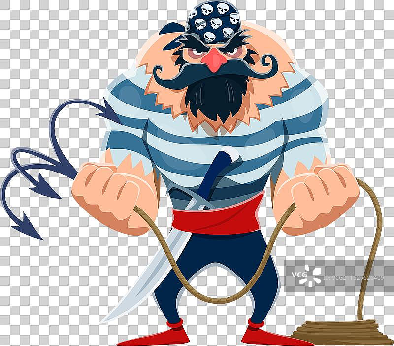 面目狰狞的卡通海盗角色图片素材