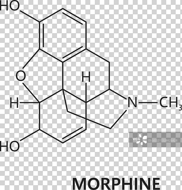 吗啡药物分子式化学结构图片素材