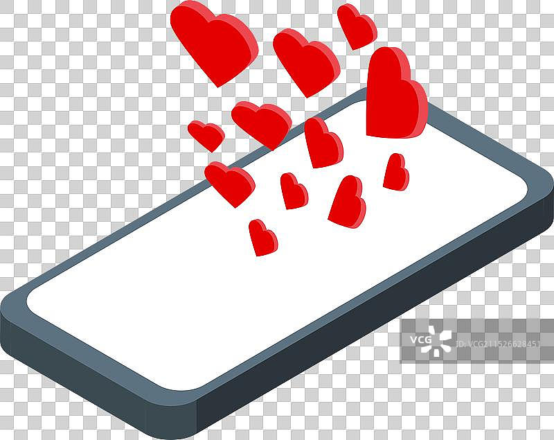 智能手机显示爱心传播图片素材