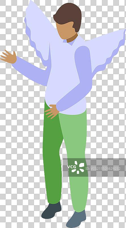 带着天使翅膀微笑的年轻男人图片素材