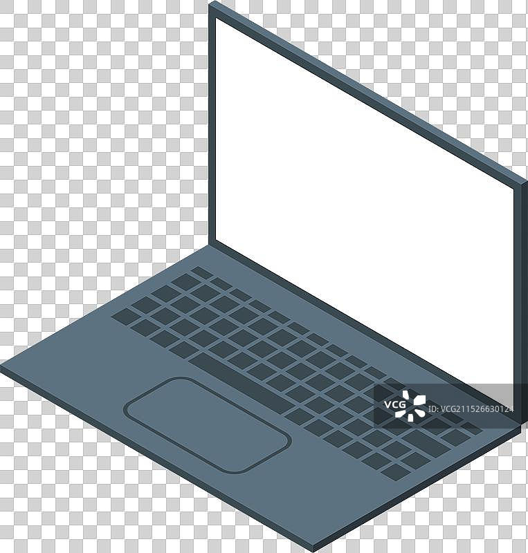 显示空白屏幕的现代笔记本电脑，可用于复制空间图片素材