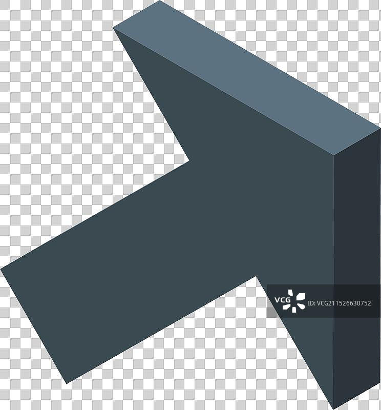 深灰色3D箭头指向上方和右侧图片素材