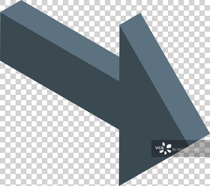 2.5D箭头指向左下角图片素材