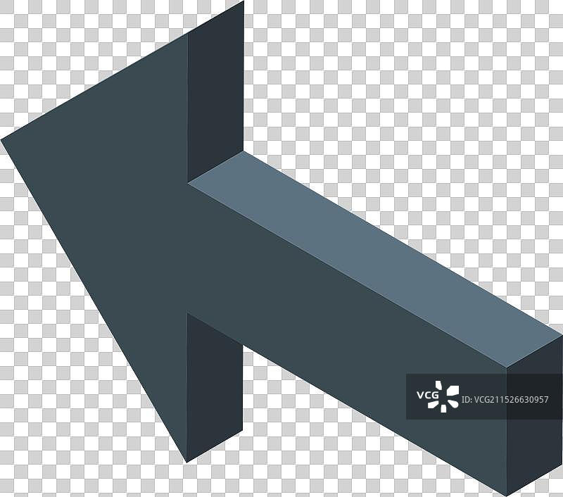 2.5D指向侧面的左箭头图片素材