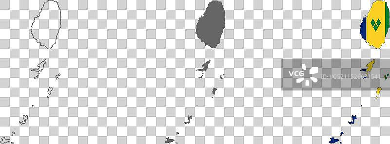 圣文森特和格林纳丁斯高精度地图图片素材