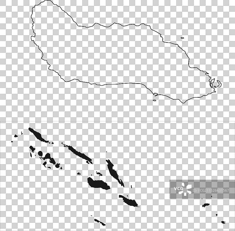 带有瓜达尔卡纳尔岛的所罗门群岛高精度地图图片素材