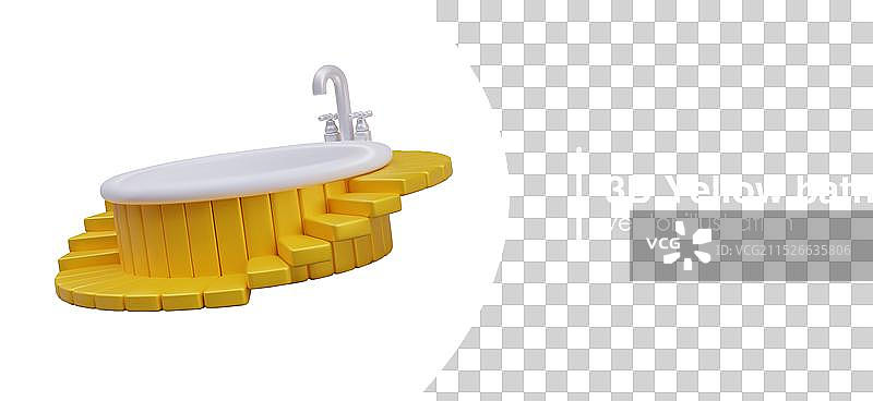 黄色圆形浴缸广告概念图片素材