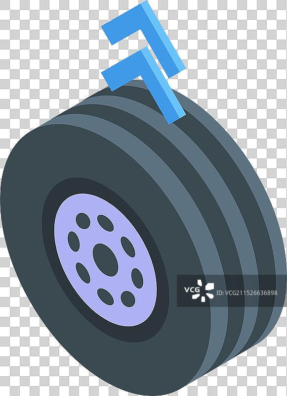 用空气压缩机给汽车车轮充气图片素材